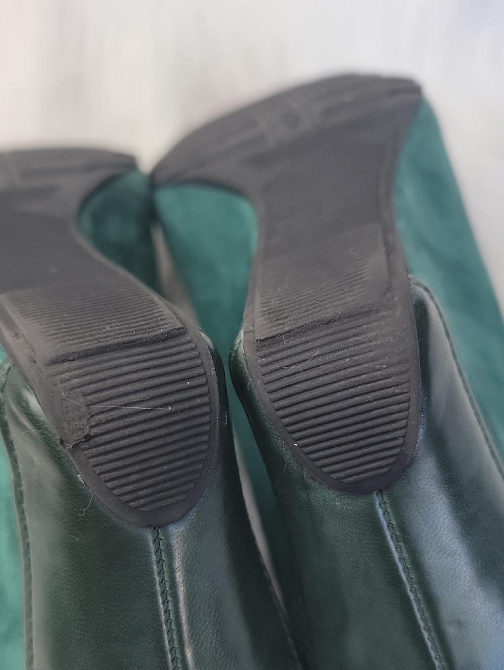 KENNETH COLE REACTION Green Suede Leather Rounded Toe Office Party Wedge Heel 10 - Picture 12 of 12